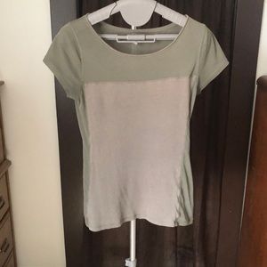 Sheer Two-Tone Green Express Top